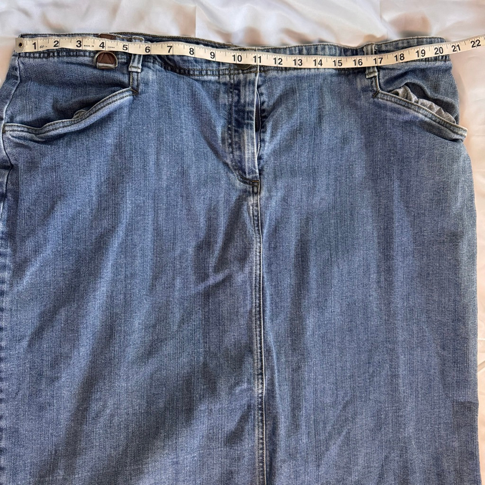 Women's Lands' End Blue Denim Pencil Skirt 22W - Picture 3 of 7